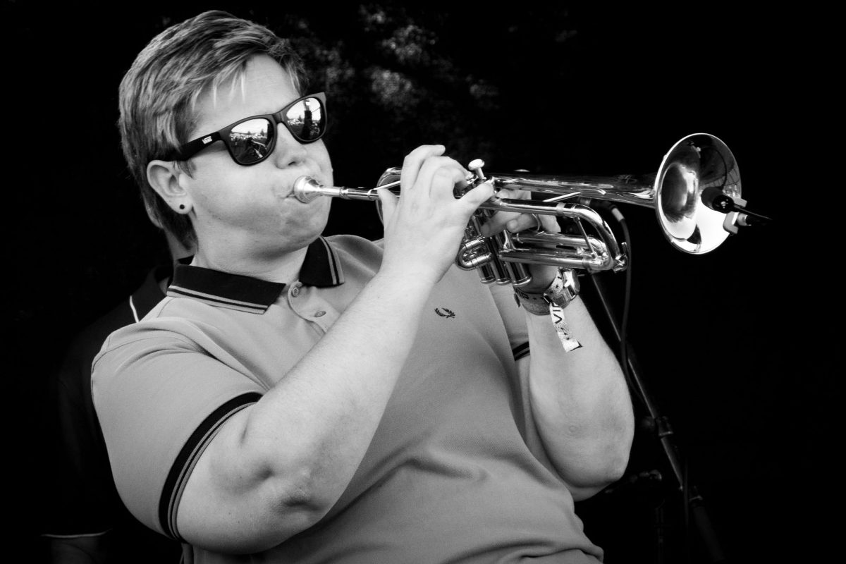 Trumpeter from The Moderators ska band
